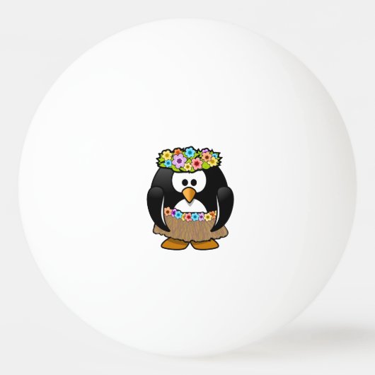 Cartoon Hula Penguin Pingpongbal (Voorkant)
