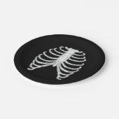 Cartoon Human Rib Cage Skelet Botten Halloween Papieren Bordje (Gekanteld)