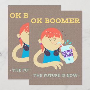 Cartoon Humor Stomme Cartoon Boomer Meme Kunst Kaart