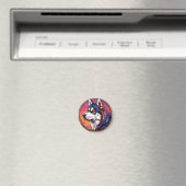 Cartoon Husky Hond Magneet (Insitu (Vaatwasser))