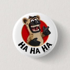 Cartoon Hyena Animal Button