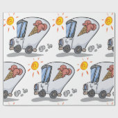 Cartoon Ice Cream Truck Fun Zomer Dessert Cadeaupapier (Vlak)