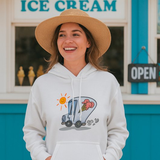 Cartoon Ice Cream Truck Fun Zomer Dessert Hoodie