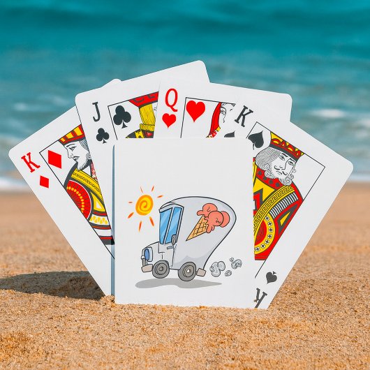 Cartoon Ice Cream Truck Fun Zomer Dessert Pokerkaarten