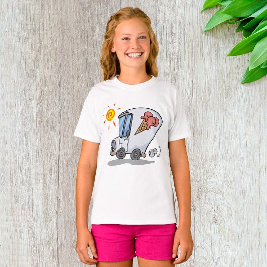 Cartoon Ice Cream Truck Fun Zomer Dessert T-shirt