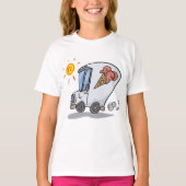 Cartoon Ice Cream Truck Fun Zomer Dessert T-shirt (Voorkant)