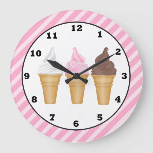 Cartoon Ice Cream-wandklok Grote Klok