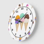 Cartoon Ice Cream-wandklok Grote Klok (Hoek)