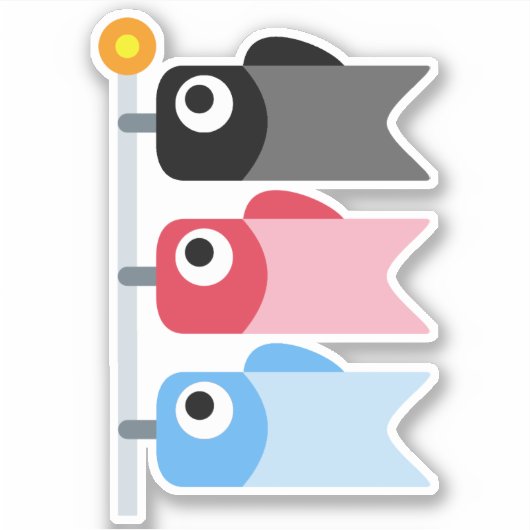 Cartoon Icon Koinobori Sticker (Voorkant)