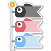 Cartoon Icoon Koinobori Sticker (Voorkant)