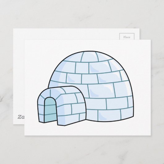 Cartoon Igloo Briefkaart (Voorkant / Achterkant)