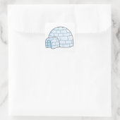Cartoon Igloo Vierkante Sticker (Tas)