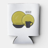 Cartoon illustratie tableware instellen blikjeskoeler (Voorkant)