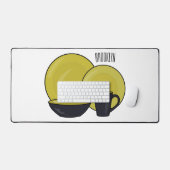 Cartoon illustratie tableware instellen bureaumat (Keyboard & Muis)