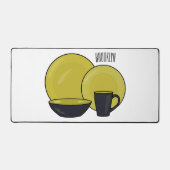 Cartoon illustratie tableware instellen bureaumat (Voorkant)