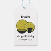 Cartoon illustratie tableware instellen cadeaulabel (Achterkant)