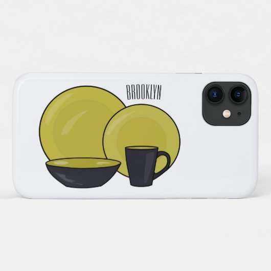 Cartoon illustratie tableware instellen Case-Mate iPhone case (Achterkant (horizontaal))