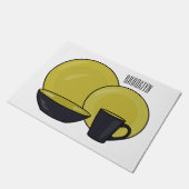 Cartoon illustratie tableware instellen deurmat (Schuin)