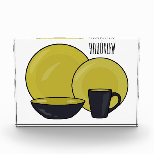 Cartoon illustratie tableware instellen fotoblokken (Voorkant)