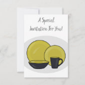 Cartoon illustratie tableware instellen kaart (Achterkant)