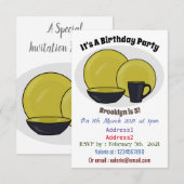 Cartoon illustratie tableware instellen kaart (Voorkant / Achterkant)