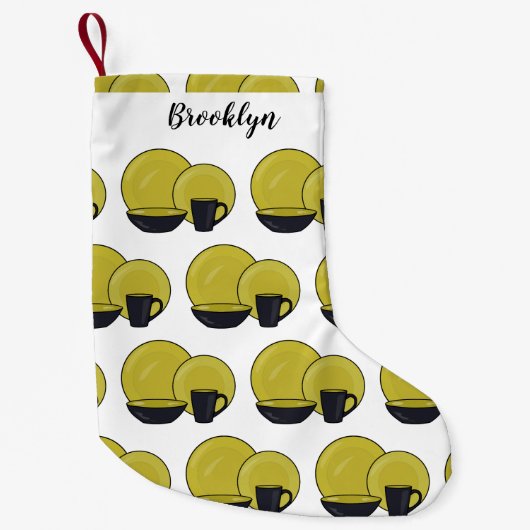 Cartoon illustratie tableware instellen kleine kerstsok (Voorkant)