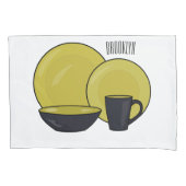 Cartoon illustratie tableware instellen kussensloop (Voorkant)