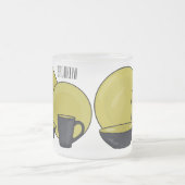 Cartoon illustratie tableware instellen matglas koffiemok (Center)