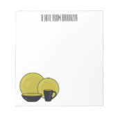 Cartoon illustratie tableware instellen notitieblok (Voorkant)