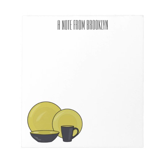 Cartoon illustratie tableware instellen notitieblok (Voorkant)