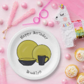 Cartoon illustratie tableware instellen papieren bordje (Feest)