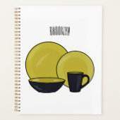 Cartoon illustratie tableware instellen planner (Voorkant)