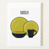 Cartoon illustratie tableware instellen planner (Achterkant)