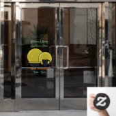 Cartoon illustratie tableware instellen raamsticker (Kantoordeur)