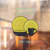 Cartoon illustratie tableware instellen raamsticker (Vel 2)