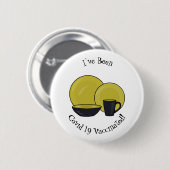 Cartoon illustratie tableware instellen ronde button 5,7 cm (Voorkant /achterkant)