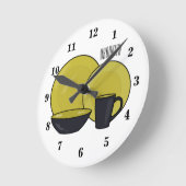 Cartoon illustratie tableware instellen ronde klok (Hoek)