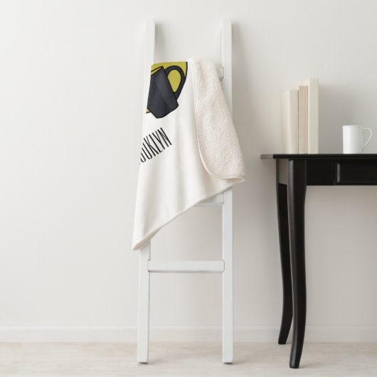 Cartoon illustratie tableware instellen sherpa deken (In situ)