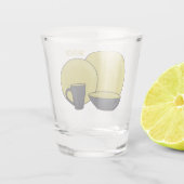 Cartoon illustratie tableware instellen shot glas (Achterkant)