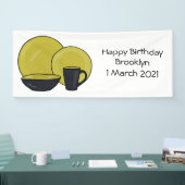 Cartoon illustratie tableware instellen spandoek (Beurs)