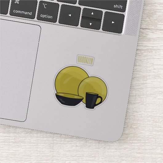 Cartoon illustratie tableware instellen sticker (Detail)