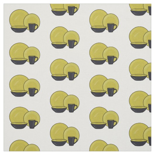 Cartoon illustratie tableware instellen stof (Swatch)