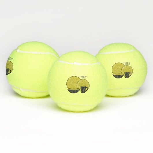 Cartoon illustratie tableware instellen tennisballen (Multi)