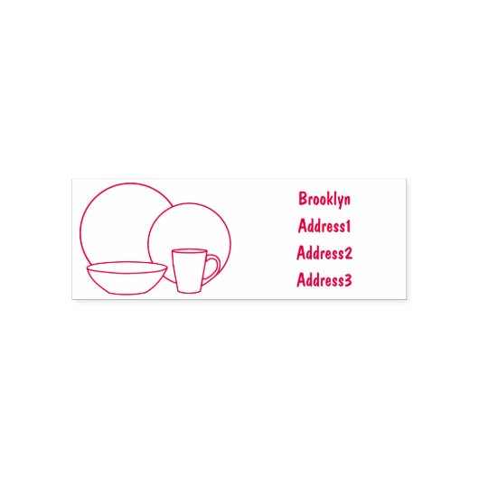 Cartoon illustratie tableware instellen zelfinktende stempel (Design)