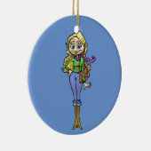 Cartoon illustratie van een mooie vrouw. keramisch ornament (Rechts)