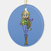 Cartoon illustratie van een mooie vrouw. keramisch ornament (Links)