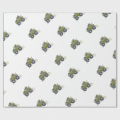 Cartoon illustratie van een olifant die een jeep b cadeaupapier (Vlak)