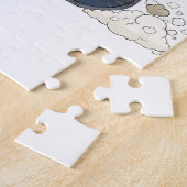 Cartoon illustratie van een olifant die een jeep b legpuzzel (Zijkant)