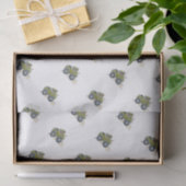 Cartoon illustratie van een olifant die een jeep b tissuepapier (Geschenk)