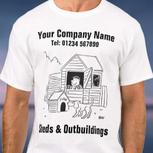Cartoon in bladen en buitengebouwen t-shirt